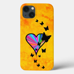 Rainbow Heart and Butterfly iPhone 13 Case