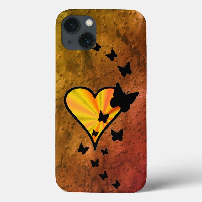 Rainbow Heart and Butterfly Case-Mate iPhone Case (Back)