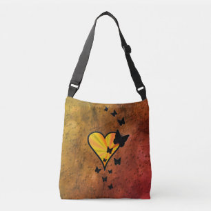 Rainbow Heart and Butterfly Crossbody Bag