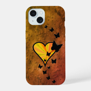 Rainbow Heart and Butterfly iPhone 15 Case