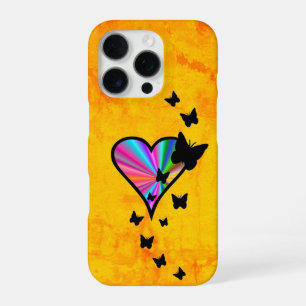Rainbow Heart and Butterfly iPhone 16 Pro Case