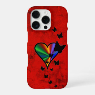 Rainbow Heart and Butterfly iPhone 16 Pro Case