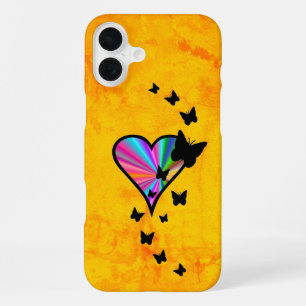 Rainbow Heart and Butterfly iPhone 16 Plus Case