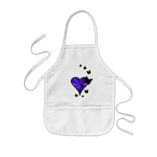 Rainbow Heart and Butterfly Kids Apron