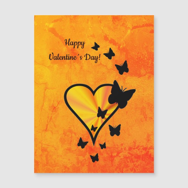 Rainbow Heart and Butterfly Magnetic Card (Front)