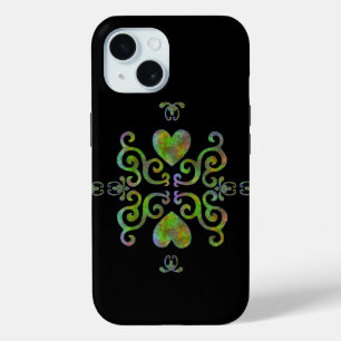 Rainbow Heart and Lily iPhone 15 Case