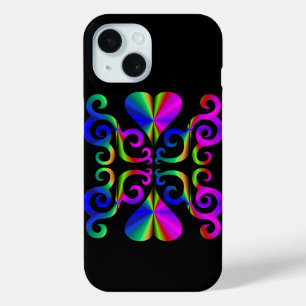 Rainbow Heart and Lily iPhone 15 Case
