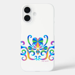 Rainbow Heart and Lily iPhone 16 Case