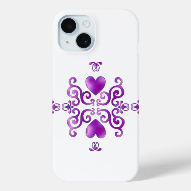 Rainbow Heart and Lily Case-Mate iPhone Case (Back)