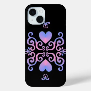 Rainbow Heart and Lily iPhone 15 Case
