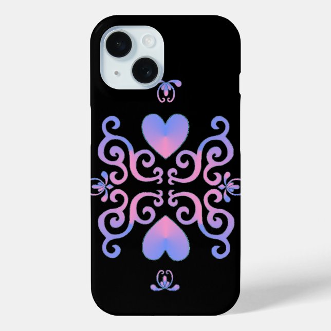 Rainbow Heart and Lily Case-Mate iPhone Case (Back)