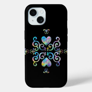 Rainbow Heart and Lily iPhone 15 Case