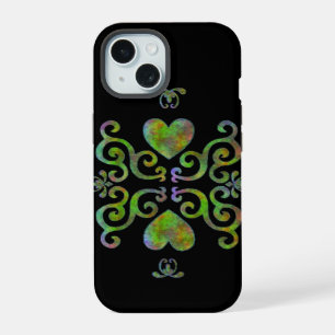 Rainbow Heart and Lily iPhone 15 Case