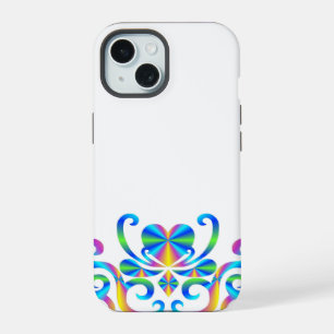 Rainbow Heart and Lily iPhone 15 Case