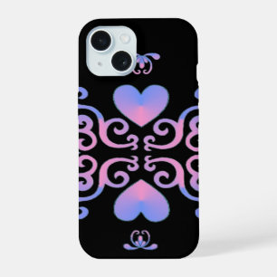 Rainbow Heart and Lily iPhone 15 Case