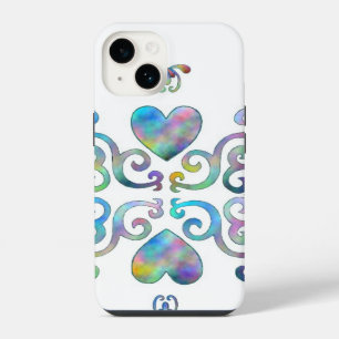 Rainbow Heart and Lily iPhone 14 Case