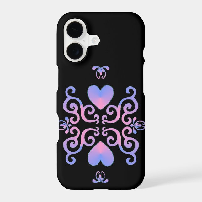 Rainbow Heart and Lily iPhone Case (Back)