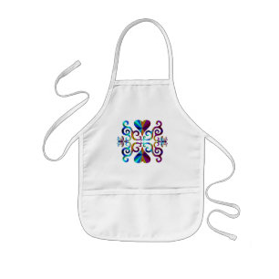 Rainbow Heart and Lily Kids Apron