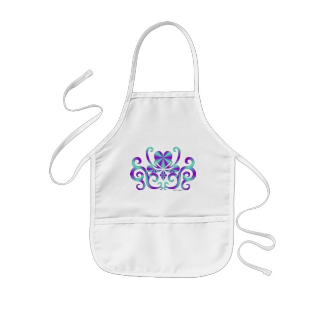 Rainbow Heart and Lily Kids Apron (Front)