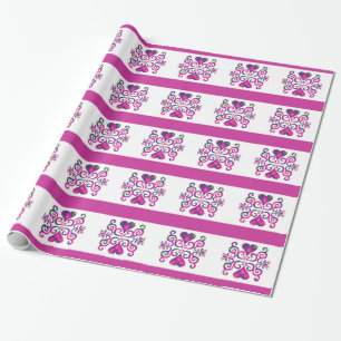 Rainbow Heart and Lily Wrapping Paper