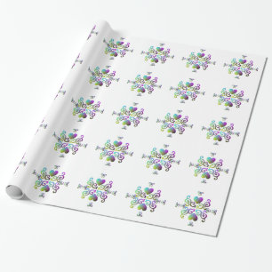 Rainbow Heart and Lily Wrapping Paper