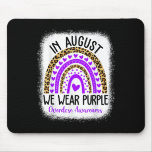 Rainbow Heart August We Wear Purple Overdose Aware Mouse Pad