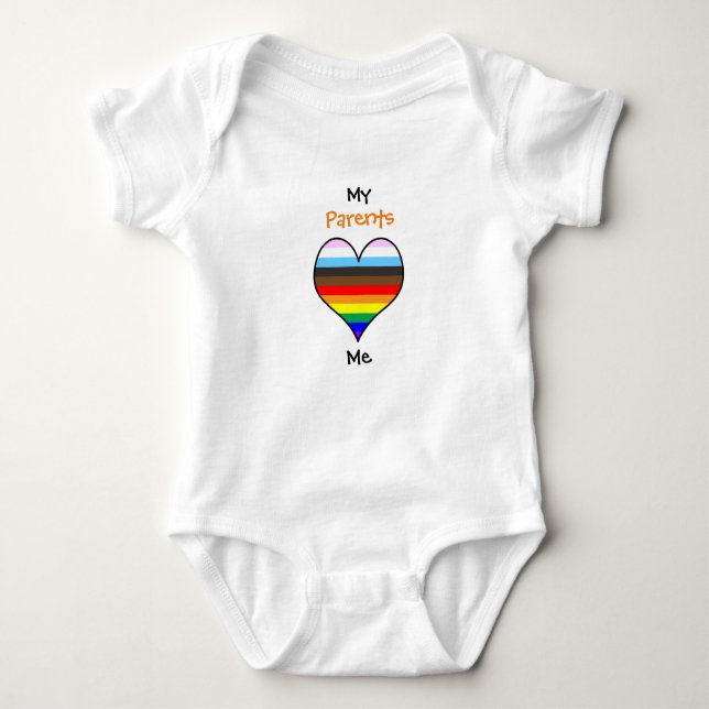 Rainbow Heart Baby Bodysuit (Front)