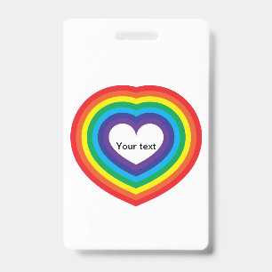Rainbow heart badge