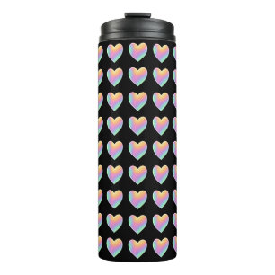 Rainbow Heart Black Thermal Tumbler