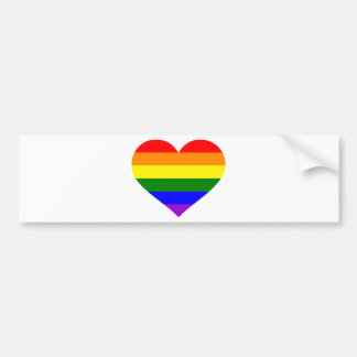 Rainbow heart bumper sticker