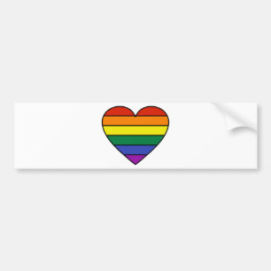 Rainbow Heart Bumper Sticker