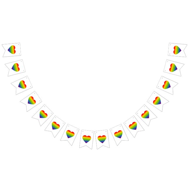 Rainbow Heart Bunting Flags (All)