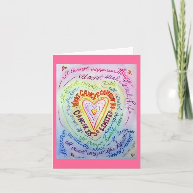 Rainbow Heart Cancer Cannot Do Greeting Cards (Front)