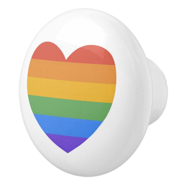Rainbow Heart Ceramic Knob (Right)