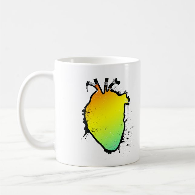 rainbow heart coffee mug (Left)