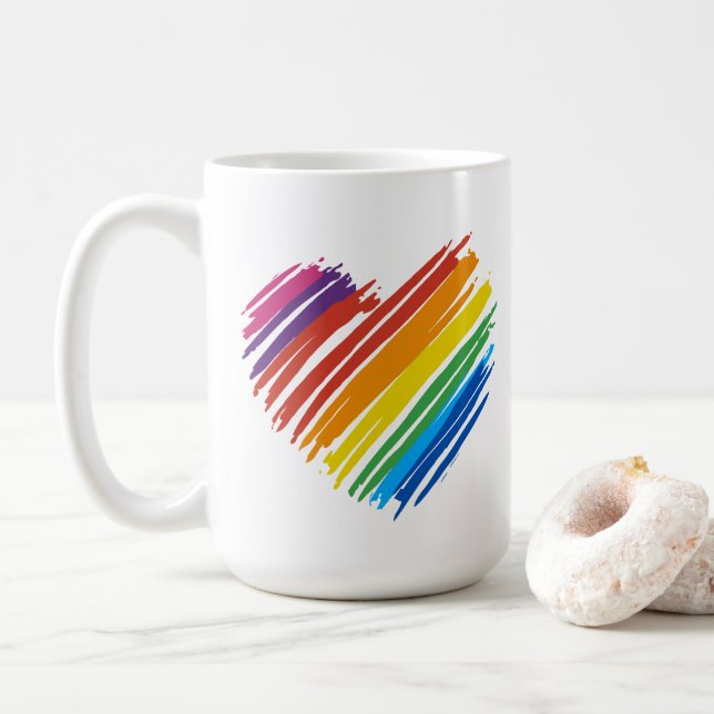 Rainbow Heart Coffee Mug (With Donut)
