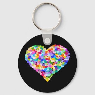 Rainbow Heart Confetti Keychain