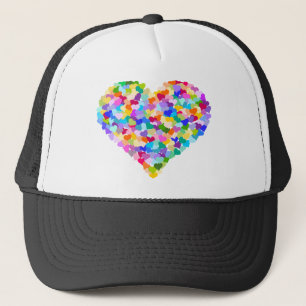 Rainbow Heart Confetti Trucker Hat