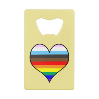 Rainbow Heart Credit Card Bottle Opener