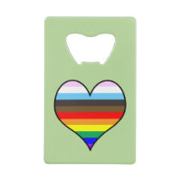 Rainbow Heart Credit Card Bottle Opener