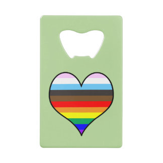 Rainbow Heart Credit Card Bottle Opener