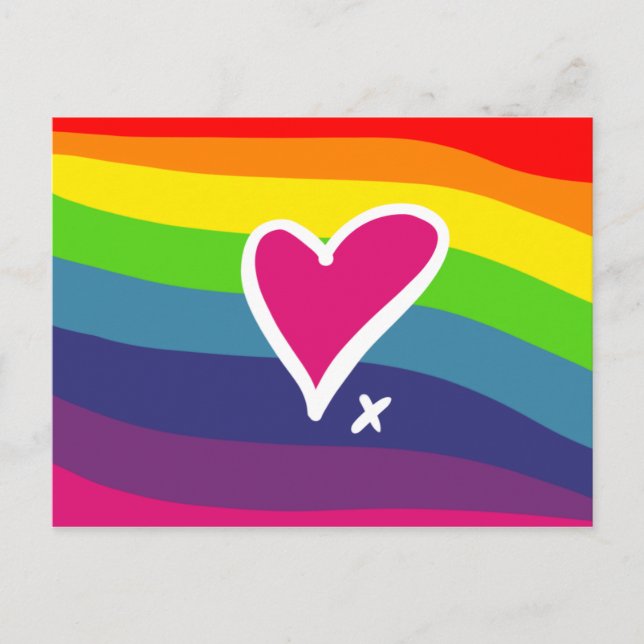 Rainbow Heart design greetings card (Front)