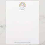 Rainbow Heart Doula Business Letterhead<br><div class="desc">Cute whimsical Boho style rainbow with heart Doula business letterhead. Buy with or without envelope.</div>