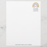 Rainbow Heart Doula Business Letterhead<br><div class="desc">Cute whimsical Boho style rainbow with heart Doula business letterhead. Buy with or without envelope.</div>