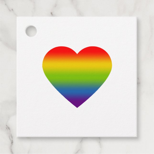 Rainbow Heart Favour Tags (Front)