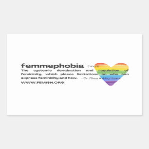 Rainbow Heart FEMMEPHOBIA Sticker