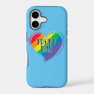 Rainbow Heart Flag Proud Dad LGBT Gay Pride Month
