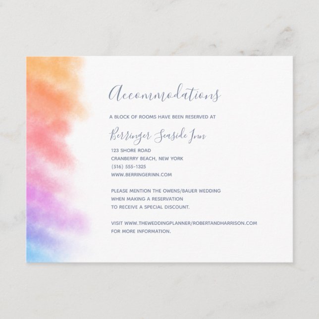 Rainbow Heart Full of Joy Wedding Enclosure Card (Front)