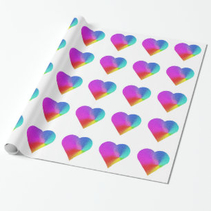 Rainbow Heart Gift Wrapping Paper