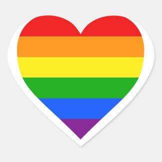 "RAINBOW HEART" HEART STICKER